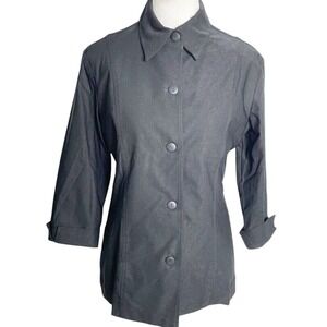 NWT Pure‎ Amici Black Lightweight Stretch Button Down Jacket Small